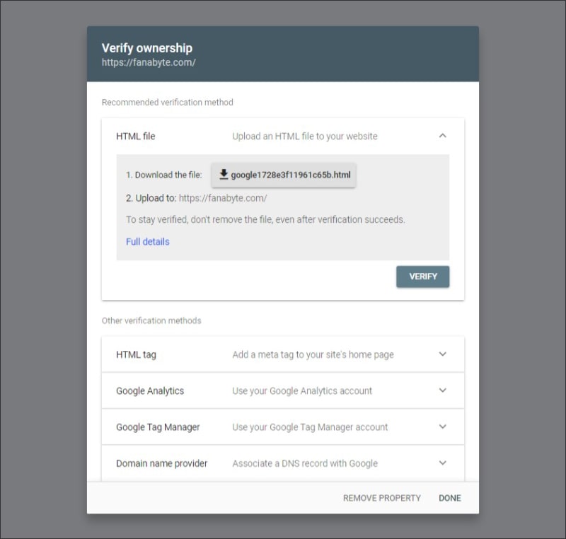 احراز مالکیت دامنه با روش HTML file احراز مالکیت دامنه با روش HTML file
