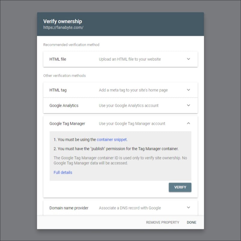 احراز مالکیت دامنه با روش Google Tag Manager احراز مالکیت دامنه با روش Google Tag Manager