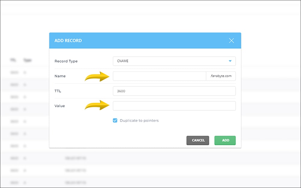 گزینه Add Record CNAME در بخش DNS Managment کنترل پنل دایرکت ادمین گزینه Add Record CNAME در بخش DNS Managment کنترل پنل دایرکت ادمین