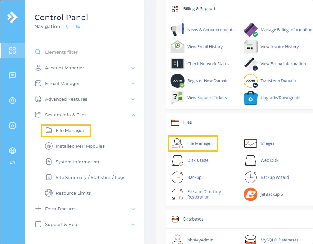 File Manager مدیریت فایل در کنترل پنل دایرکت ادمین و سی پنل File Manager مدیریت فایل در کنترل پنل دایرکت ادمین و سی پنل
