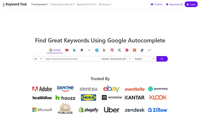 ابزار سئو Keyword Tool ابزار سئو Keyword Tool