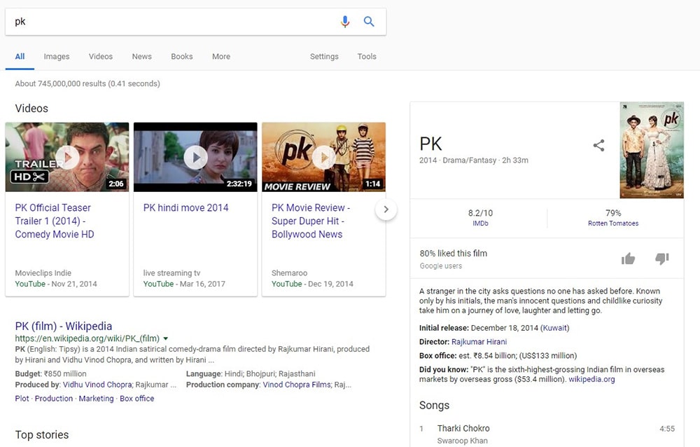 مثال schema برای فیلم PK مثال schema برای فیلم PK