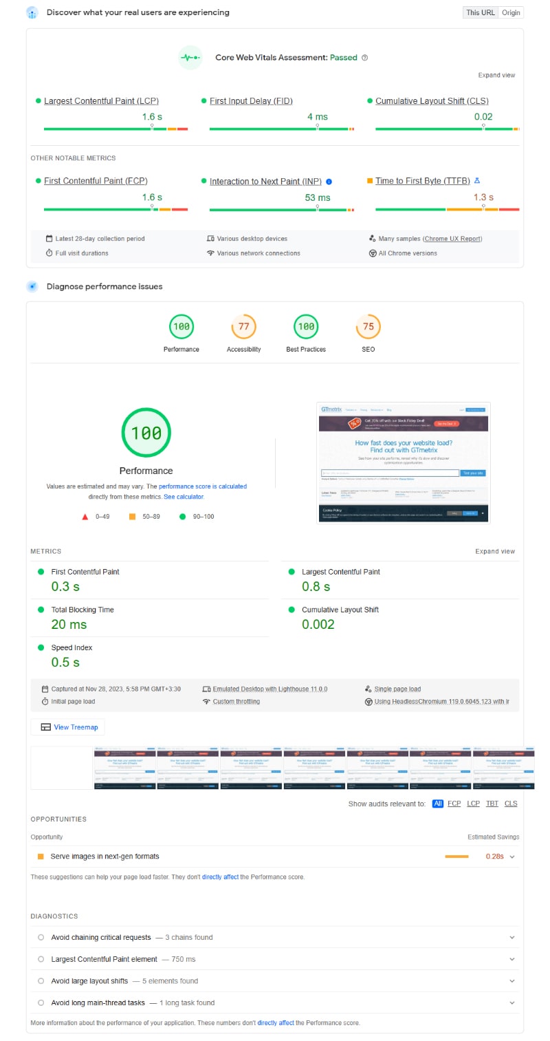 تست سرعت سایت GTmetrix با ابزار PageSpeed Insights تست سرعت سایت GTmetrix با ابزار PageSpeed Insights