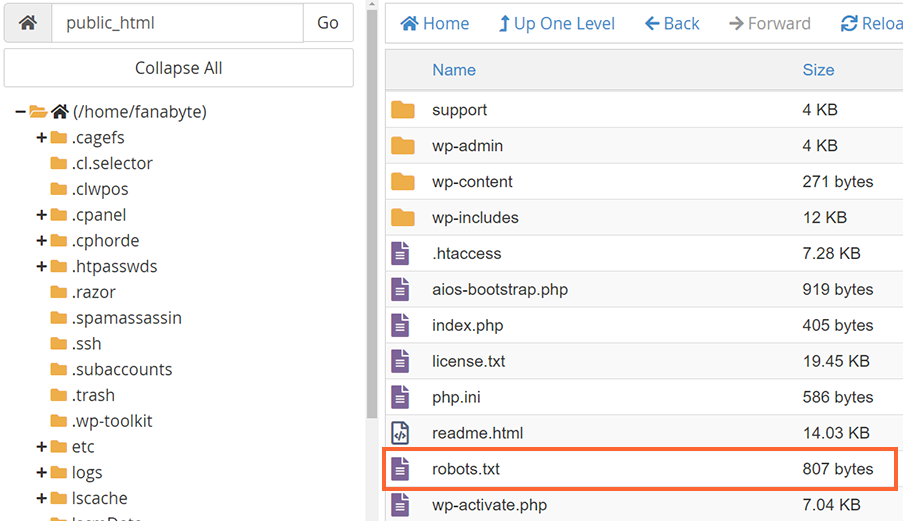 فایل robots.txt در هاست وبسایت فنابایت fanabyte.com فایل robots.txt در هاست وبسایت فنابایت fanabyte.com