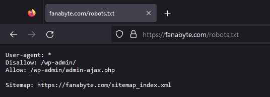 فایل robots.txt وبسایت فنابایت fanabyte.com فایل robots.txt وبسایت فنابایت fanabyte.com
