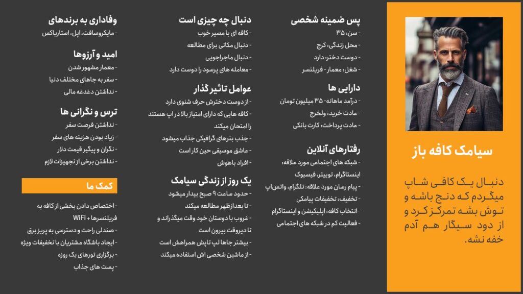 نمونه پرسونای مشتری در بازاریابی B2C نمونه پرسونای مشتری در بازاریابی B2C