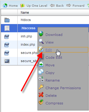ویرایش فایل htaccess. ویرایش فایل htaccess.